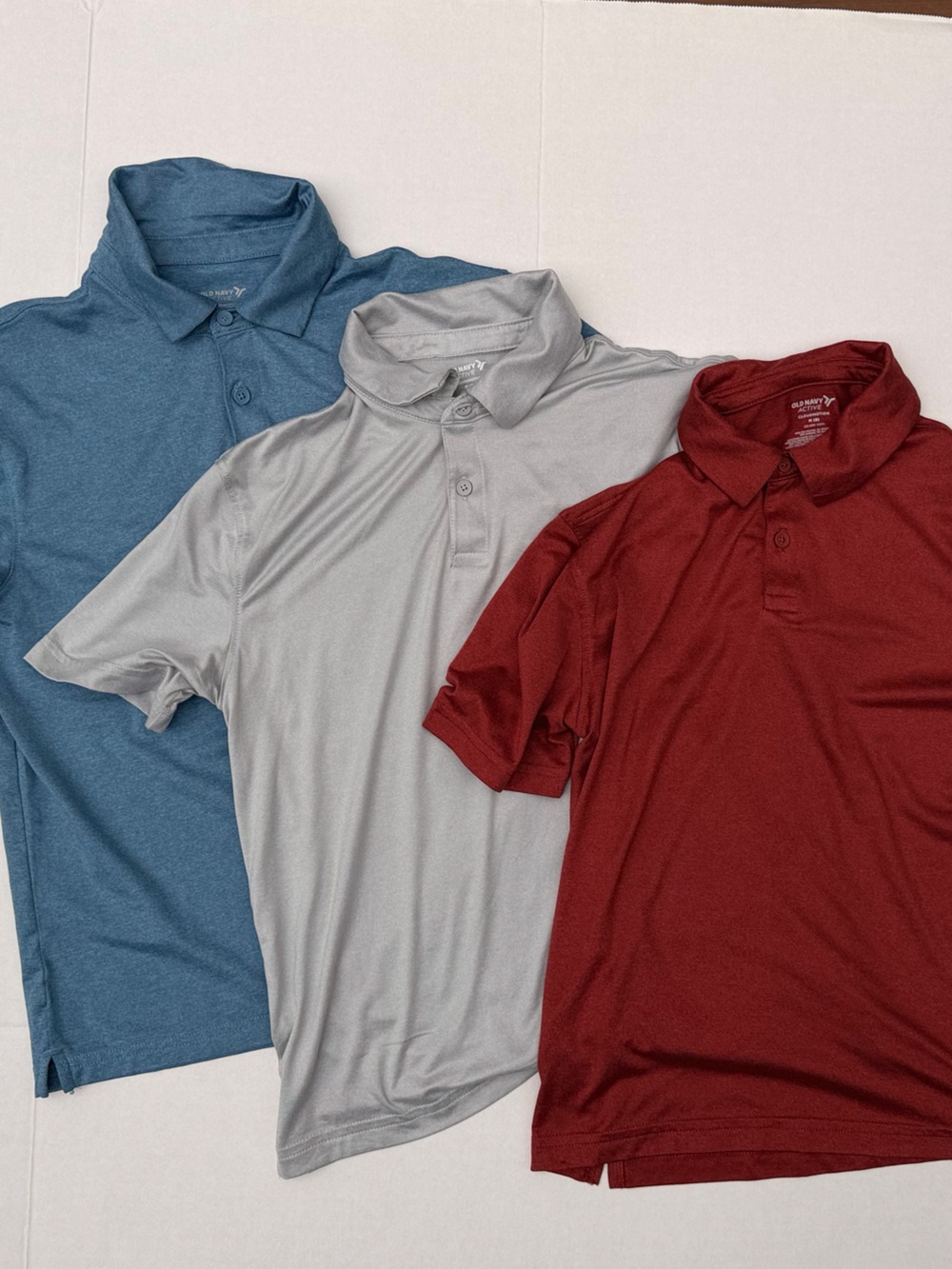 3 Old Navy Kids Polo Shirt - Blue, Gray, Red